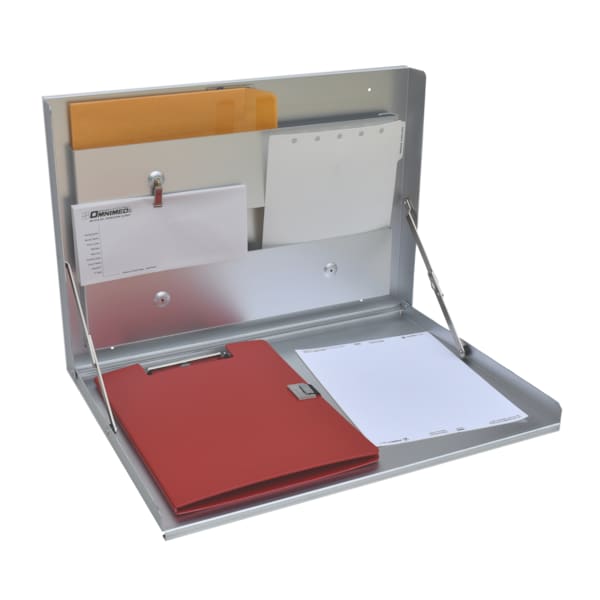 Wall Mounted Folding Desks with Built-in Storage (Anodized Aluminum)